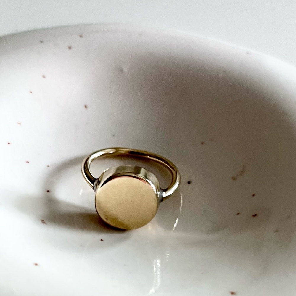 Tiro Tiro Gemma Ring, Brass, Size 6, Handmade